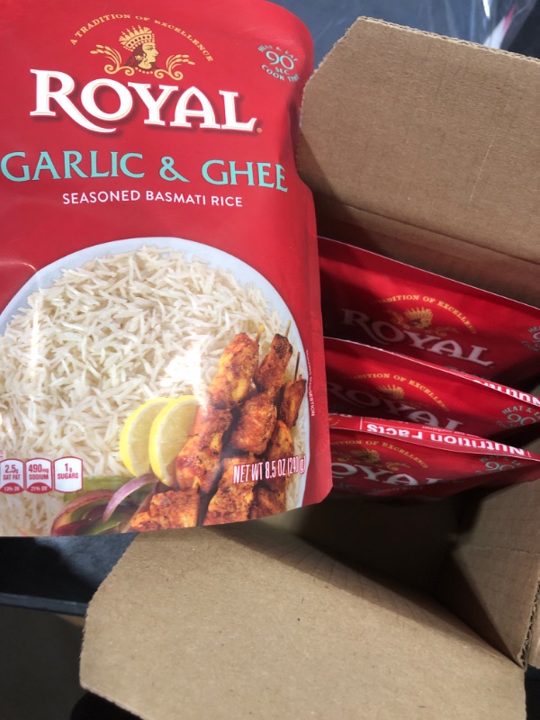 Photo 2 of Authentic Royal - Ready To Heat Rice - Garlic & Ghee, 4 Count EX--10/23/2024
