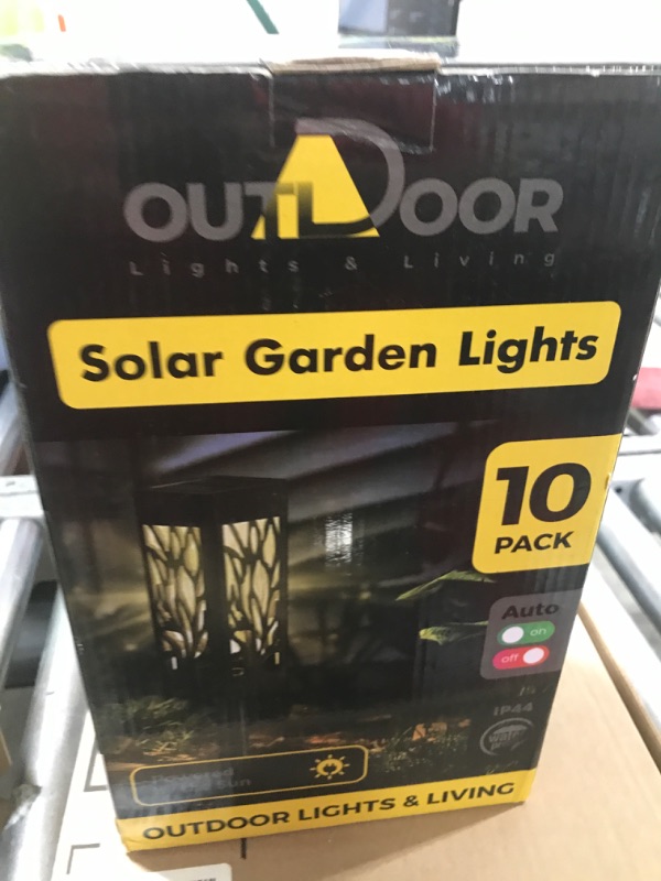 Photo 2 of 10 Pack Pathway Lights Outdoor Waterproof - Upgraded LED for 2023 Garden Lights Solar Powered - Warm White Landscape Solar Yard Lights for Patio Walkways - Outdoor Lights Decorative