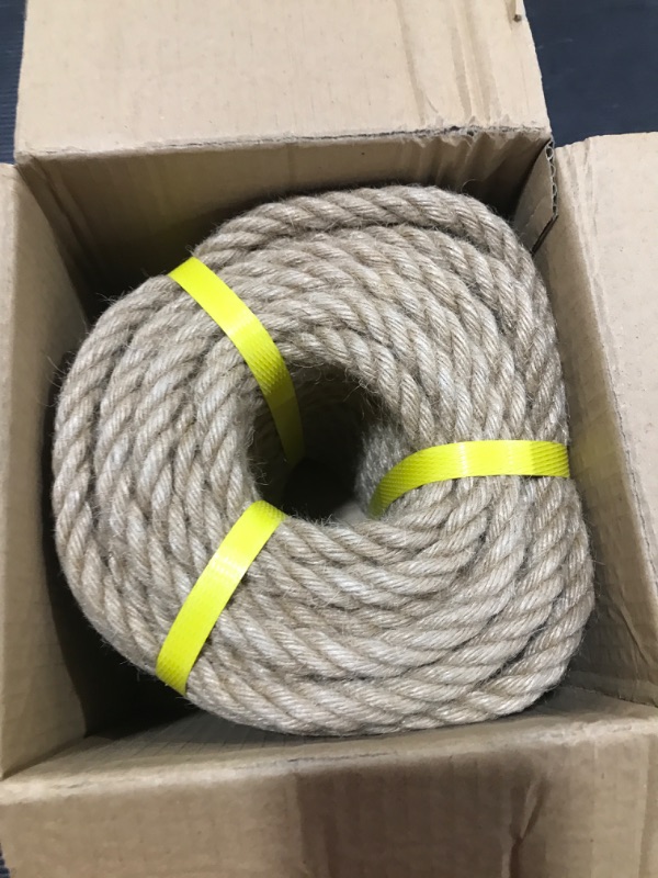 Photo 2 of 100% Natural Hemp Rope Twisted Strong Jute Rope 100 Feet 1/2 Inch 4 Ply Hemp Rope All Purpose Cord for Crafts