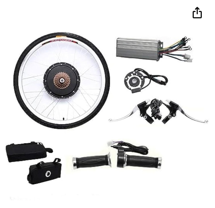 Photo 1 of 48V 1000W Electric Bicycle Conversion Kit,26" LCD Rear Wheel E-Bike Conversion Kit Electric Bicycle Motor Kit PAS Brushless Gearless Motor Wheel