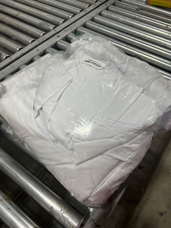 Photo 1 of 12 Pack White Tablecloth 60 x 126 Inch Polyester Table Cloth for 8 Foot Rectangle Tables