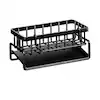 Photo 1 of 2-Pieces Stainless Steel Sink Storage Rack Sponge Drain Rack Sink Caddy for Kitchen Countertop Organizer in Black
