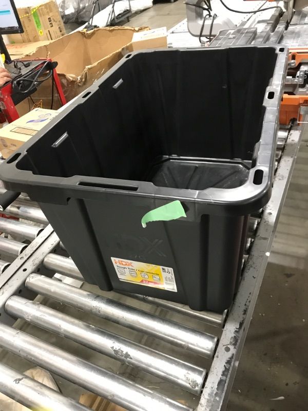 Photo 1 of 27 Gal. Tough Storage Tote in Black and Red
