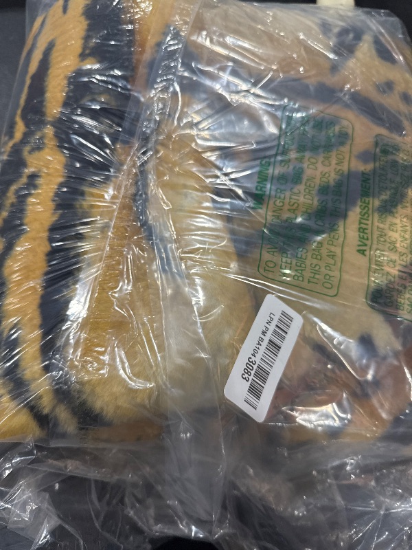 Photo 1 of Tiger Area Rug Chic Style Tiger Leopard Printed Australia Sheepskin Rug Soft Plush Throw Lambskin Fur Rug Perfectly in Living Room/Bedroom or as Couch Recliner Cover Decor one Pelt with tail