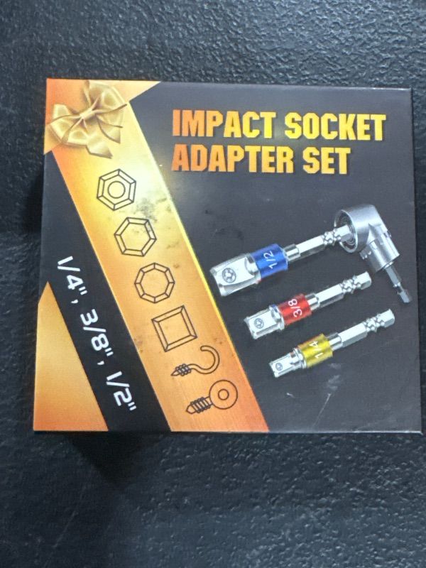 Photo 1 of Socket Adapter Set Gifts for Men - Tools Impact Drill Adapter Extension Christmas Stocking Stuffers for Men Dad Adults boyfriend, Power Hand Gadgets Cool Stuff Ideas 1/4, 3/8, 1/2 Hex Nut Driver Bits