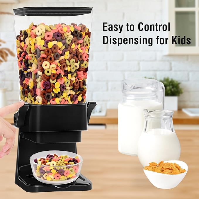 Photo 1 of ANRANJU Cereal Dispenser Countertop,Large Cereal Containers Storage Dispenser Dry Food Dispenser Countertop Rice Candy Dispenser Machine Cereal Organizer for Trail Mix, Granola,Nuts,Beans(Black 