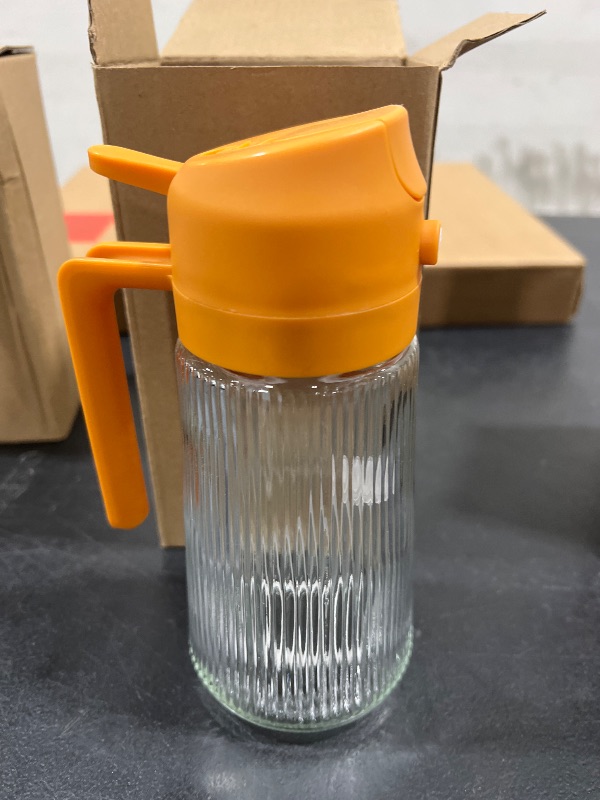 Photo 2 of 16oz Ribbed Oil Dispenser Oil Sprayer for Kitchen Cooking, 2 in 1 Olive Oil Dispenser Bottle Spray and Pour Glass Oil Spritzer Pourer Refillable