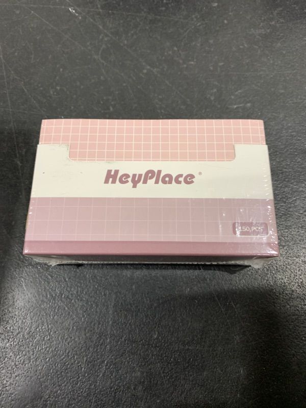 Photo 2 of HEYPLACE 150PCS Grid Ruled Index Cards, 3x5 Graph Ruled Index Cards Lined Index Cards Flashcards for Vocabulary Learning Office School Home Pink