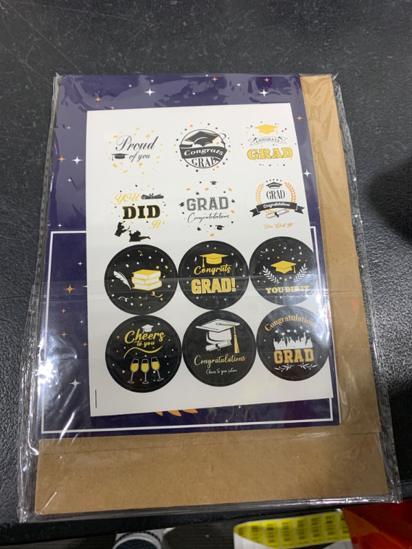 Photo 1 of Graduation Cards 2024, Graduation Cards, Congratulations Card, 12 Pack Graduation Cards Bulk with Envelopes, Grad Cards for College High School 2024 Graduation Gifts Graduation Party Supplies,4 Design