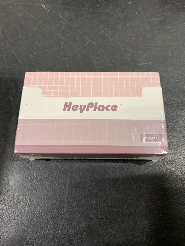 Photo 1 of HEYPLACE 150PCS Grid Ruled Index Cards, 3x5 Graph Ruled Index Cards Lined Index Cards Flashcards for Vocabulary Learning Office School Home Pink