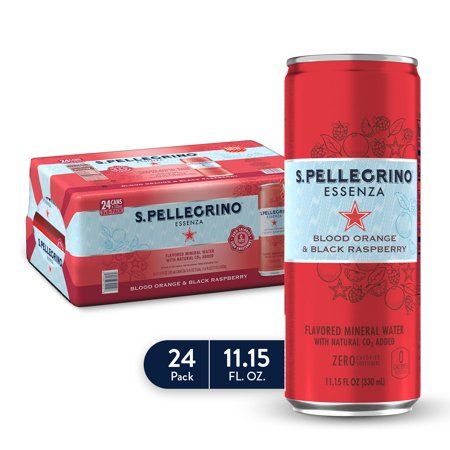 Photo 1 of S.Pellegrino Essenza Blood Orange and Black Raspberry Flavored Mineral Water 267.6 Fl Oz 24 Pack  BB 11-2025