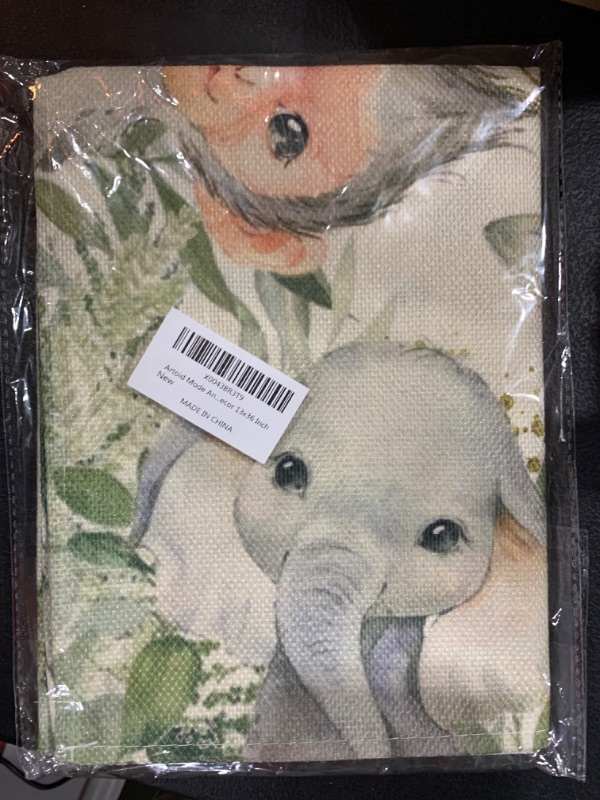 Photo 2 of Artoid Mode Animals Elephant Giraffe BabyShower Table Runner, Seasonal Spring Summer Kitchen Dining Table for Home Party Decor 13x36 Inch