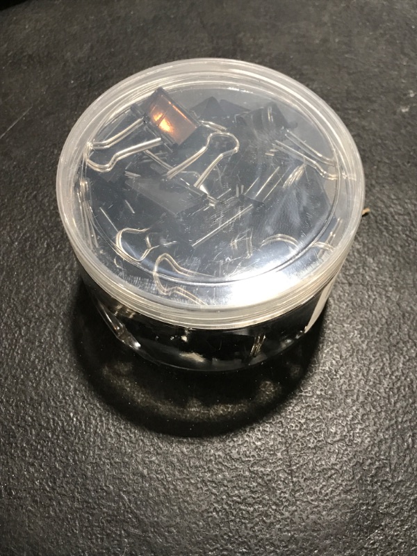 Photo 1 of Binder Clips Paper Clamps 1 Inch (48 Pack), Black Office Clips with Clear Storage Container, Bulldog Clips, Paper Clips, Office Supplies