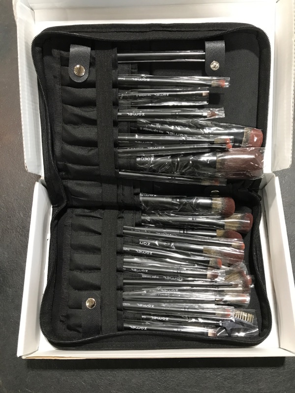 Photo 2 of ZAMEL 26Pcs Premium Black Make up Brushes Set With Travel Bag,ULTRA SOFT Hair Makeup Brush pack Contains large powder Blending Make up Brush set Blush Face Brush Concealers contour Eyeshadow