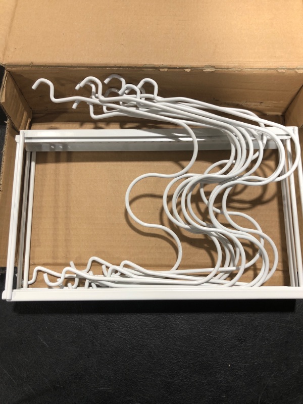 Photo 1 of Damita Expandable Pot and Pan Organizer Rack for Cabinet, 2 Pack Pot Lid Holder with 10 Adjustable Compartments - Ideal Kitchen Cabinet Organizer for Cutting Board, Frying Pan, and More (White)