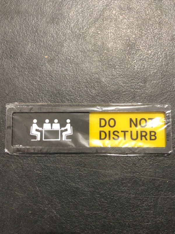 Photo 1 of HOPAPA Do Not Disturb Welcome Please Knock Sign,Do Not Disturb Sign for Home Office Restroom Conference Hospital, Slider Door Indicator, 7" x 1.9" Acrylic (Black)