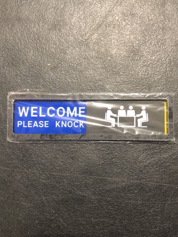 Photo 1 of HOPAPA Do Not Disturb Welcome Please Knock Sign,Do Not Disturb Sign for Home Office Restroom Conference Hospital, Slider Door Indicator, 7" x 1.9" Acrylic (Black)