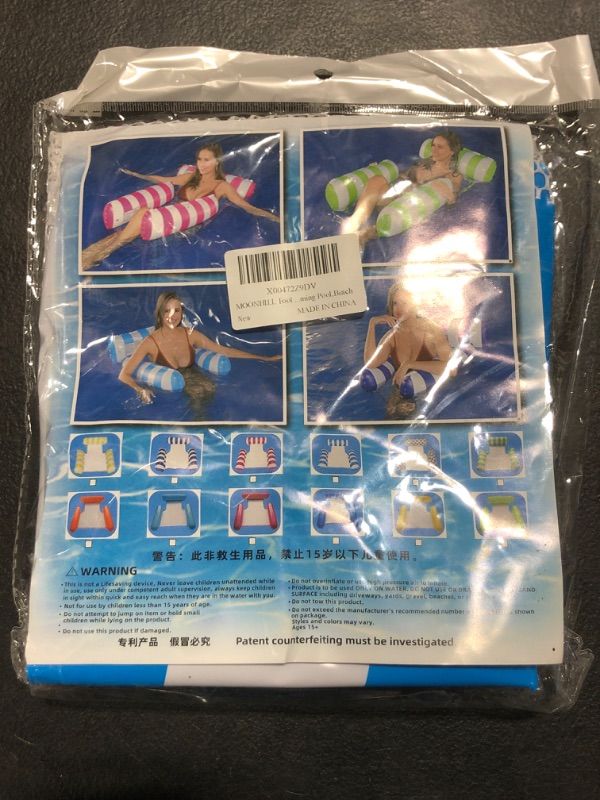 Photo 1 of MOONHILL Pool Float, 1Pack 4-in-1 Inflatable Pool Chair Float Birthday Gifts for Men, Women, Sturdy Pool Floats Adult Size Lightweight Perfect for Travel,Light Blue Water Hammock for Swimming Pool