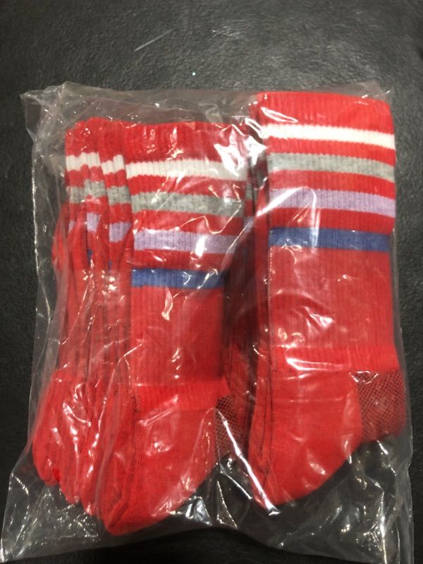 Photo 1 of EnerWear 10P Pack Women's Cotton Moisture Wicking Half Cushion Crew Socks (9-11, Red)
