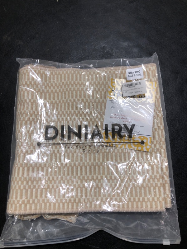 Photo 1 of Diniairy Farmhouse Table Runner 72 Inches Long - Unique Pattern Woven Cream & Tan Table Runner with Handmade Tassels, Durable & Washable for Rustic Boho Table Runner for Dining Table Decor