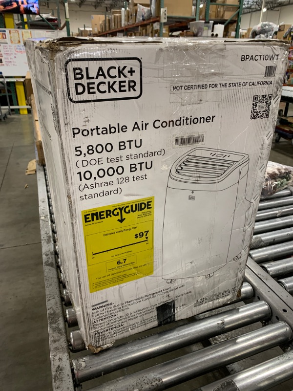 Photo 3 of BLACK+DECKER 10,000 BTU Portable Air Conditioner up to 450 Sq.Ft. with Remote Control,White White 1 Count (Pack of 1)