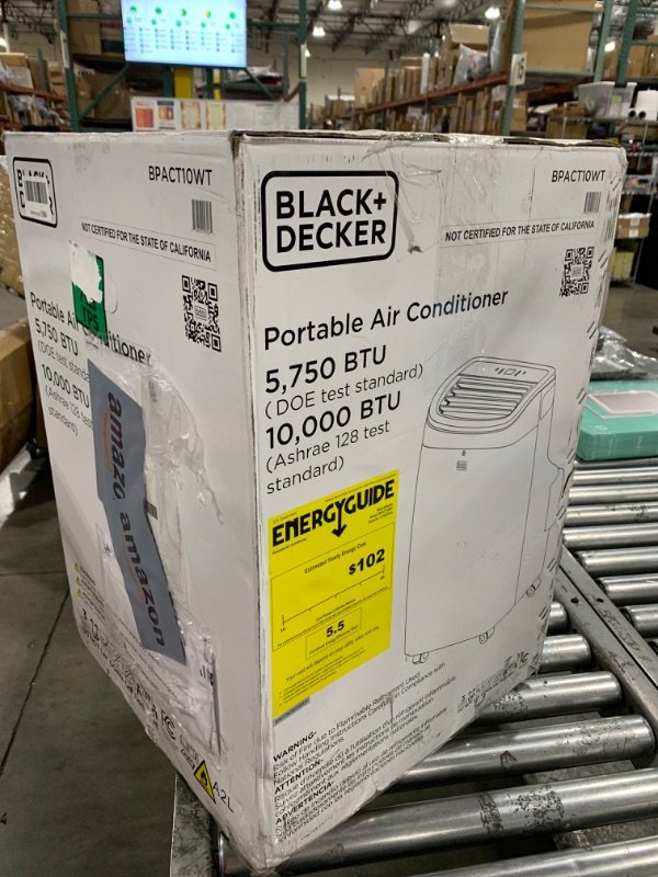 Photo 4 of BLACK+DECKER 10,000 BTU Portable Air Conditioner up to 450 Sq.Ft. with Remote Control,White White 1 Count (Pack of 1)