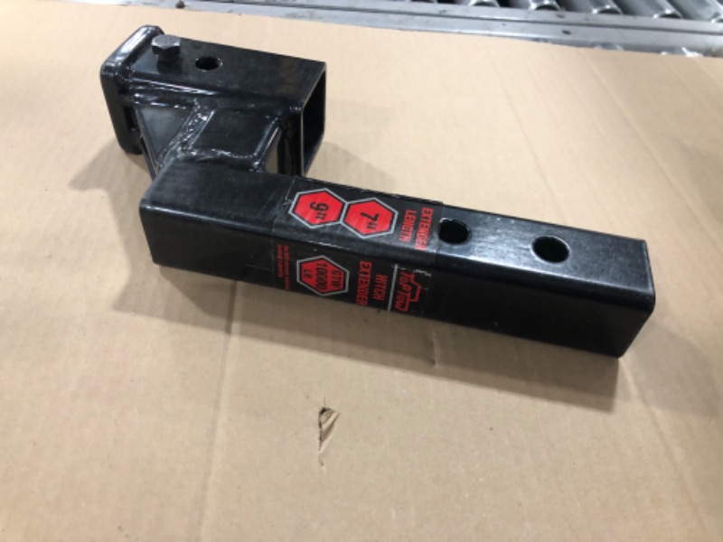 Photo 1 of TOPTOW 64122 2-inch Receiver Trailer Hitch Extension Riser with 4.25-inch Rise/Drop, 7" & 9" Extender, 2-inch Solid Shank, 10000lbs Towing Capacity, Anti-Rattle Bolt