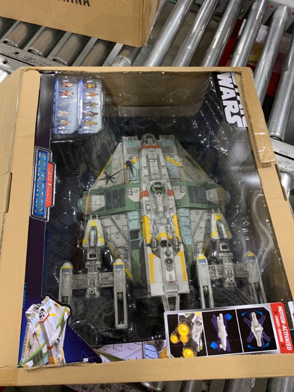 Photo 2 of STAR WARS™ Micro Galaxy Squadron Ghost (Secret Mission) - 15-Inch Vehicle with Three Additional Vehicles Plus Ten Micro Figures Accessories