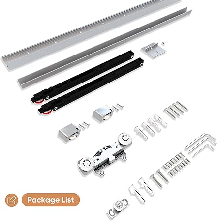 Photo 1 of JUBEST 38" Concealed Barn Door Hardware Kit with 176LBS Soft Close Mechanism,Wall Mounted Invisible Sliding Door Track for Door Opening Width 30" to 34", Hidden Barn Door Hardware Kit 