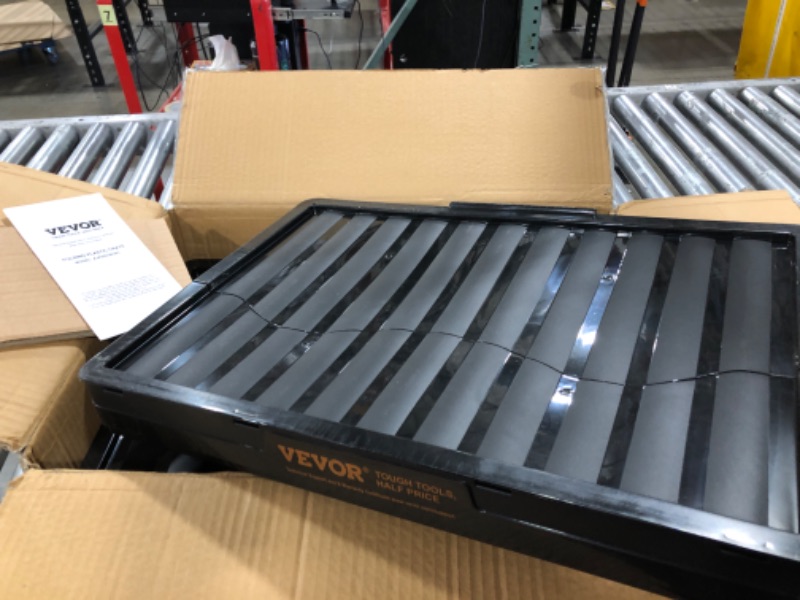 Photo 1 of VEVOR 45L Collapsible Storage Bins with Lids 3 Packs, Stackable Utility Crates with Handles, Large Folding Containers for Organizing Tools, Snacks, Books, Food, Drinks, Camping & Transport