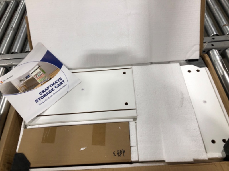 Photo 1 of Craft Organization and Storage Rolling Cart Compatible with All Cricut Machines, Craft Table with 30 Vinyl Roll Holders,Craft Cart with Storage for Craft Room Home