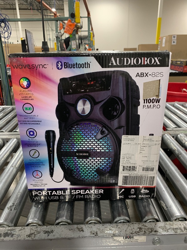 Photo 4 of Audiobox ABX-82S Portable 8" PA Speaker with Stand, WaveSync™ Technology, Bluetooth, LED Lights, 1100W - Includes Microphone & USB Cable