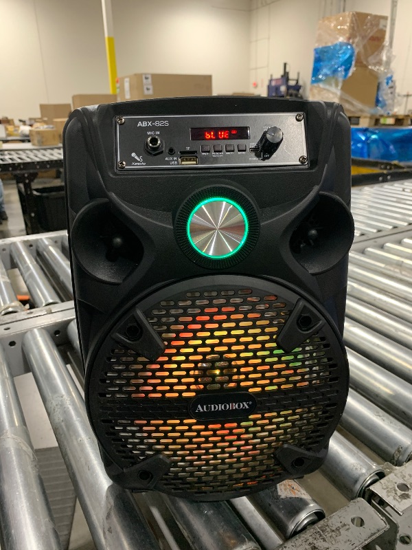 Photo 2 of Audiobox ABX-82S Portable 8" PA Speaker with Stand, WaveSync™ Technology, Bluetooth, LED Lights, 1100W - Includes Microphone & USB Cable