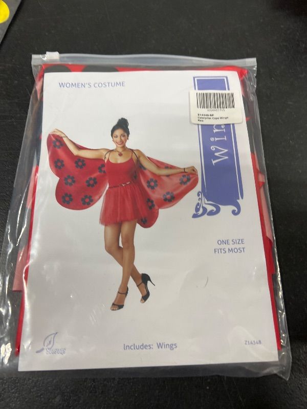 Photo 2 of Seasons Butterfly Cape Wings for Women, Halloween Costume, Adult One Size (Red)