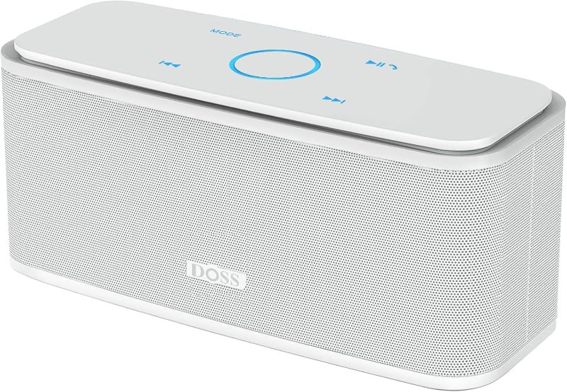 Photo 1 of DOSS Bluetooth Speaker, SoundBox Touch Portable Wireless Speaker with 12W HD Sound and Bass, IPX5 Water-Resistant, 20H Playtime, Touch Control, Handsfree, Speaker for Home, Outdoor, Travel-White 