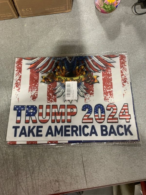 Photo 2 of NASIAN Trump Vance 2024 Garden Flag Trump Vance Yard Signs 2024 Take America Back Garden Flag Trump American Garden Flags for Outside 12x18 Double Sided Outdoor Decorations