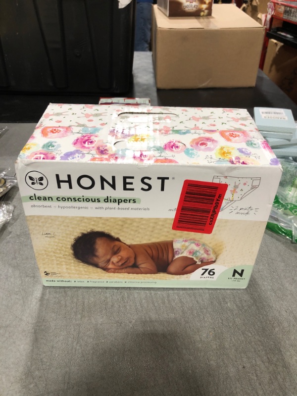 Photo 2 of Honest Diapers, Rose Blossom/Tutu Cute, Lil' Peanut, Newborn (Less than 10 lbs) - 76 diapers