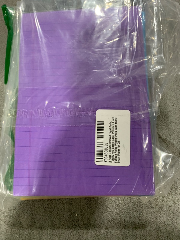 Photo 2 of Thboxes 8 Pack Colored Legal Pads, Totally 400 Sheets Legal Pads 5 x 8 inch College Ruled Writing Pads Wide Ruled Legal Paper for Office, School, College, Professional