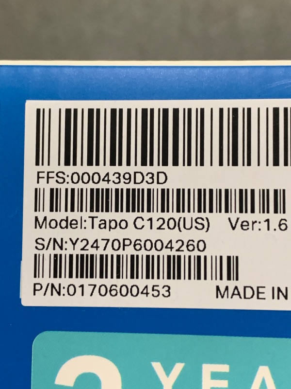 Photo 1 of Tapo TP-Link 2K QHD Security Camera, Indoor/Outdoor, ???? ????? ??????'? ??????, Color Night Vision, Free Person/Pet/Vehicle Detection, Invisible IR Mode, SD Storage, C120