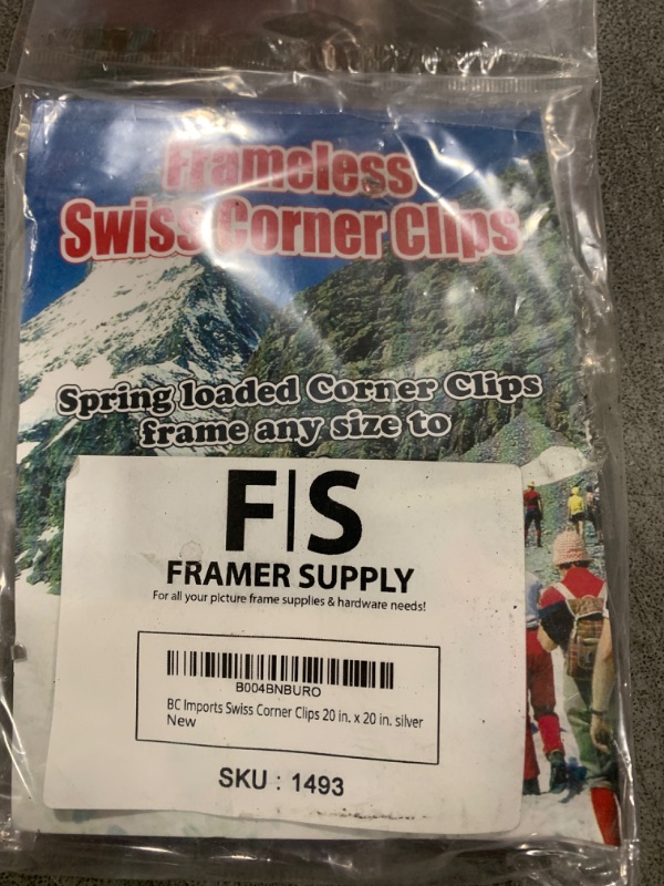 Photo 2 of BC Imports Swiss Corner Clips 20 in. x 20 in. silver