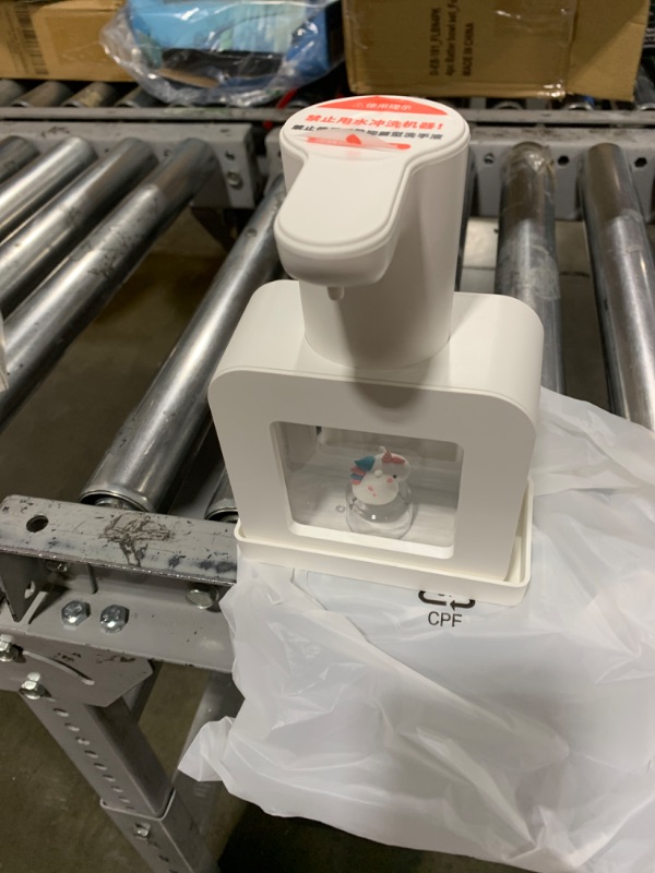 Photo 1 of Cute Automatic foaming Soap Dispenser, White, Sensor Hand sanitizer Dispenser Wall Mount for Bathroom& Kitchen Kids Rechargeable countertop refillable soap Dispenser touchless with Tray