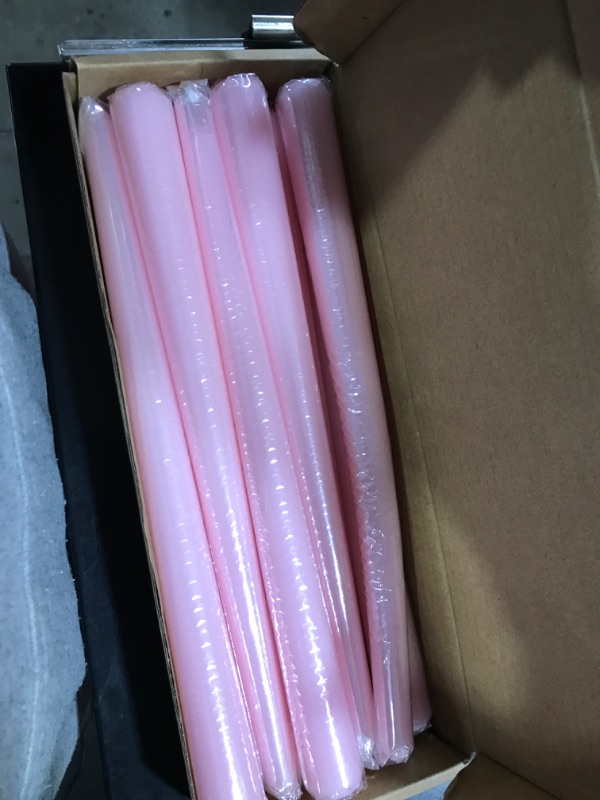 Photo 1 of 10 Inch Baby-Pink Taper Candles for Home Decoration, 10 Pack Unscented Candlesticks for Dinner Wedding Party, Smokeless and Dripless Candle Sticks