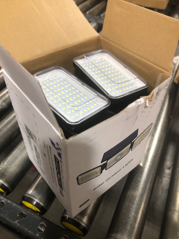 Photo 1 of Mokot Solar Lights Outdoor, 3 Head Solar Motion Sensor Outdoor Lights, IP65 Waterproof Solar Powered Flood Security Lights for Garden Patio Yard House Outside- 2Pack, Cool White