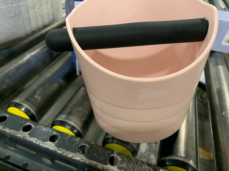 Photo 1 of Pink Espresso Knock Box, 1.2L Coffee Ground Knock Box,Shock-Absorbent Barista Style Knock Container with Removable Knock Bar and Non-Slip Base