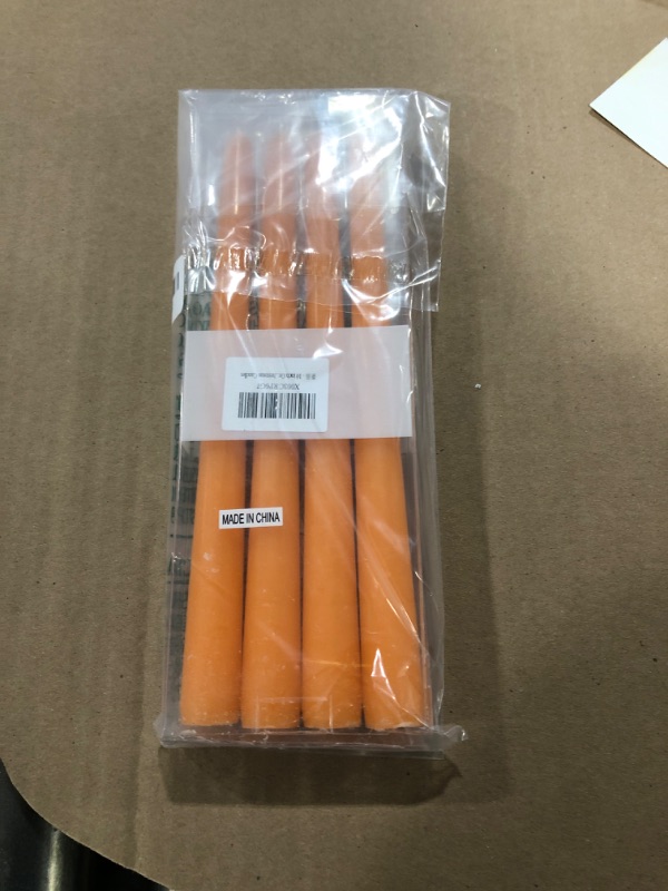 Photo 2 of 10 inch Orange Taper Candles-Set of 4 Tapered Candle -Dripless and Smokeless,Tall Candlesticks, Home Dinner, Party, Wedding, Halloween, Churches,Christmas Candles