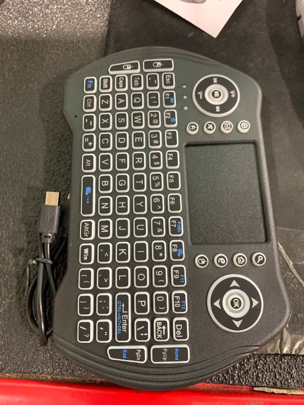 Photo 1 of BL Mini Wireless Keyboard Remote Control with Touchpad Mouse Combo, Backlit 2.4GHz Mini Keyboard Wireless USB Dongle Rechargeable Li-ion Battery for Android TV Box Smart TV PC PS3 Windows MacOS X-Box