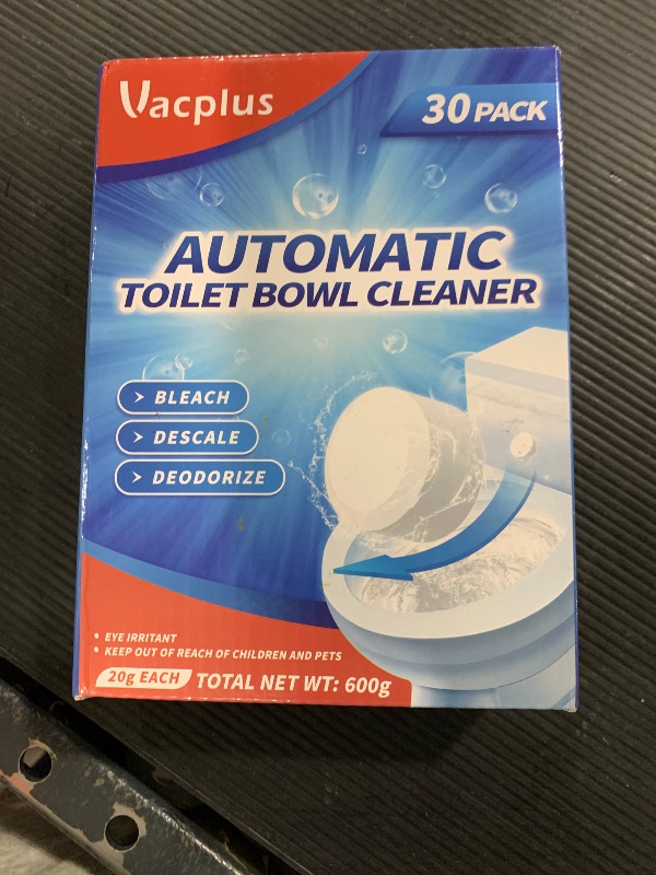 Photo 1 of Vacplus Toilet Bowl Cleaner Tablets 30 PACK, Automatic Toilet Bowl Cleaners with Bleach for Deodorizing and Descaling, Bathroom Cleaner Against Tough Stains