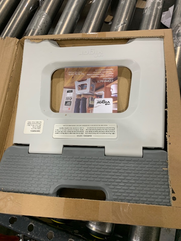 Photo 1 of Vigar Compact Step Stool Foldable, 10-1/2-inch Step Stools for Adults up to 330 Pound, Lightweight Stool, Non-Slip Folding Step Stool, Gray