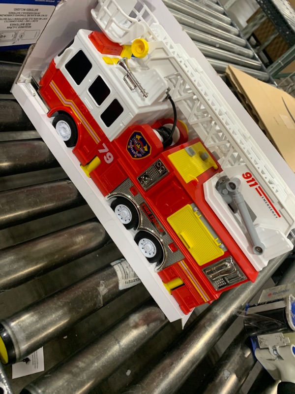 Photo 1 of JOYIN Extra Large Fire Truck Toys for Boys Girls with 33-inch Ladder, Lights, Realistic Sirens & Button, Big Firetruck Engine for Toddlers 3+, Christmas Birthday Gift