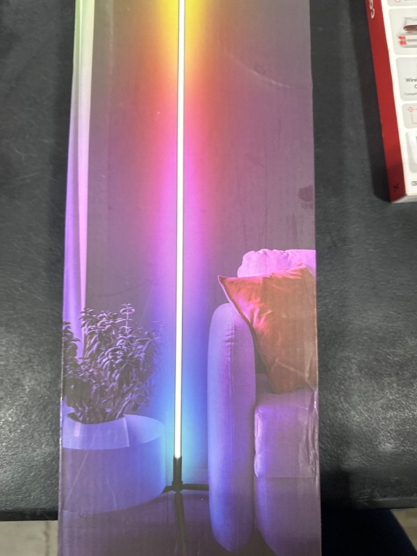 Photo 1 of Corner Floor Lamp,60” Smart RGB LED Corner Lamp with App and Remote Control, Color Changing Ambience Light with Music Sync, Easy to Install, Led Floor Lamp for Living Room Bedroom Gaming Room